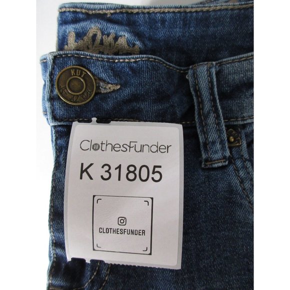Kut From The Kloth Jeans 6 Straight Denim Pants Ripped Embroidered - Picture 13 of 13